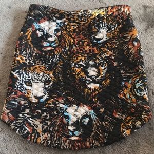 Quilted Lion mini skirt